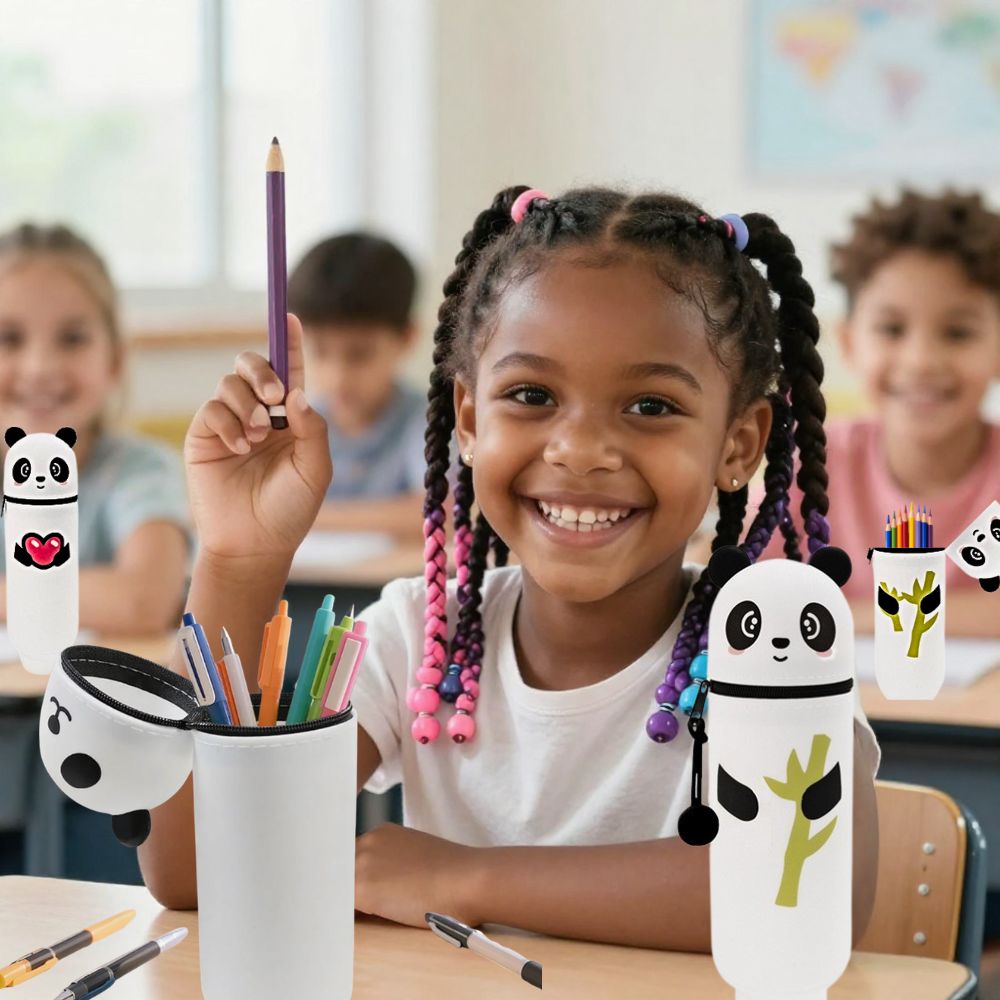 trousse scolaire verticale en silicone panda les trousses à crayons les plus populaires