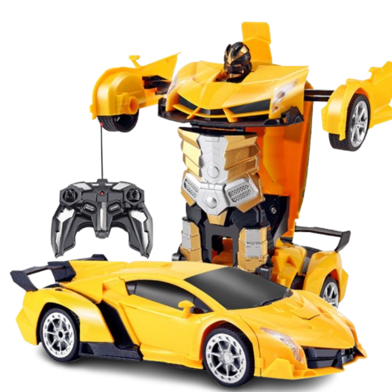 voiture télécommandée enfant de 4 à 10 ans fans de transformer modèle voiture de course jaune